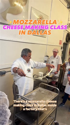 ✨🧀MOZZARELLA MAKING CLASS IN DALLAS // WINE AND CHEESE TASTING INCLUDED🧀✨ #DallasLoveList // Did you know there’s a mozzarella class in Dallas where you get to make, taste, and take home cheese!? @mozzco has been around since 1982 making cheese the old fashion way in their factory!🧑‍🍳 The cheese making class is $85 per person where they’ll give you all the cheese facts, a quick tour of the factory, & tons of cheese making techniques.🧀 Annnnd the class concludes with a cheese and wine tastin