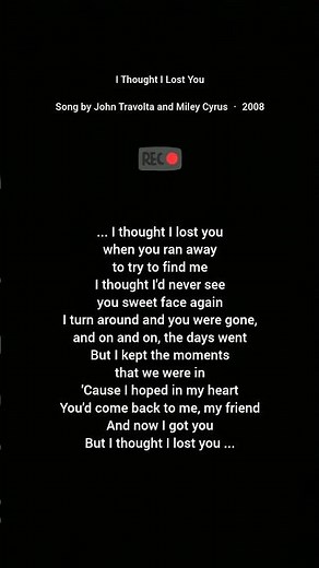 John Travolta, Miley Cyrus - I Thought I Lost You (Cover) Part 1
