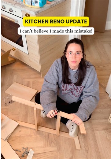 on today’s episode of the kitchen renovation diaries, we’re fixing a mistake that i made during planning… which is that i’m too short to actually reach my cupboards 😂 #renovation #kitchenreno #home #homereno