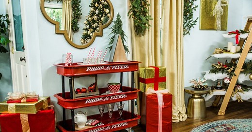 DIY Red Wagon Bar Cart