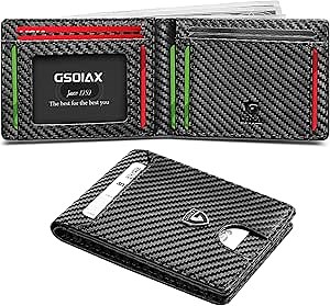 Amazon.com: GSOIAX Slim Wallet for Men RFID Blocking Bifold Wallet Carbon Fiber Front Pocket Wallet with 11 Card Holder Minimalist Mens Wallet with Gift Box(Carbon Black-) : Clothing, Shoes & Jewelry