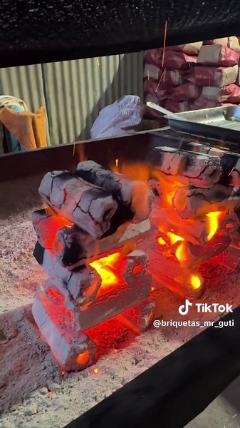 Briquetas de Carbón Hexagonales con Iniciador de Fuego