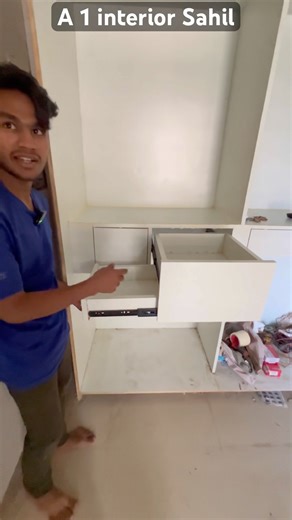 Hidden drawer in wardrobe !! #hidden #lockers #interiordesign #furniture #bedroomdecor #shorts