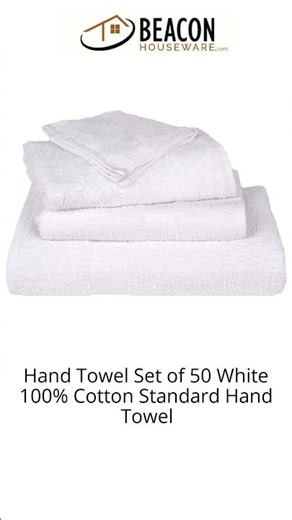 Hand Towel Set of 50 White 100% Cotton Standard Hand Towel