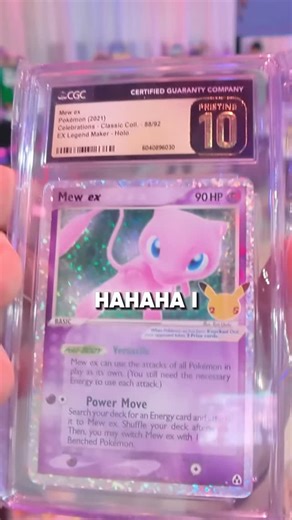 MNML Cards LLC on Instagram: "I really wanted the Pokemon Celebrations Pritine CGC 10 😂😂🩷🩷 @cgccards #pokemoncards #cgcpristine #cgcpristine10 #mew #pokemoncelebrations"