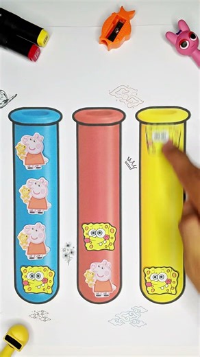 SPONGEBOB X PEPA PIGS! PUZZLE SORT GAME! #pepapig #spongebob #art #paperart #edits