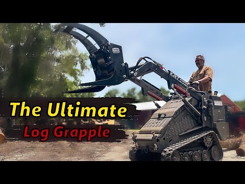 Titan Attachments 26" Log Grapple on KRT ST900HD Mini Skid Steer
