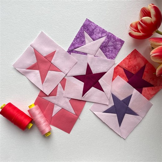 Star Paper Piecing Block Pattern – 3 Sizes (2″, 4″, 6″) – Beginner-friendly - Etsy