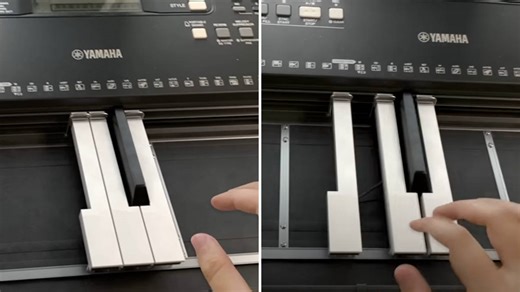 Quirky automatic piano has only four keys that move every time you play a note