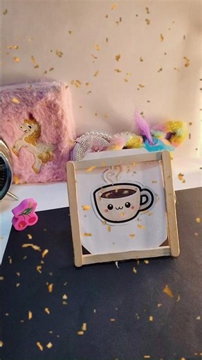 Diy photo frame with popsicle stick/decor #diy #ideas #glueguncraft
