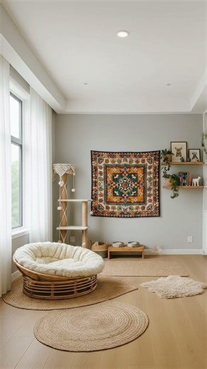 Bohemian Pet Room Makeover 🌿🐾 | Cozy, Natural & Full of Love #shorts