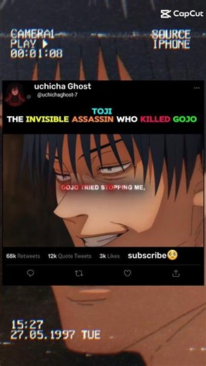 Toji Fushiguro - The Invisible Assassin Who Killed Gojo #jjk