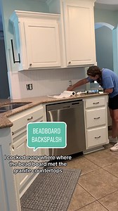 Beadboard backspalsh from start to finish! #beadboard #kitchen #backsplash #beadboardbacksplash #kitchendiy #womendiy #womenwithpowertools #acehardware #homedepot #diyonabudget #southernhome #whitekitchen @Katie Tanner @Katie Tanner