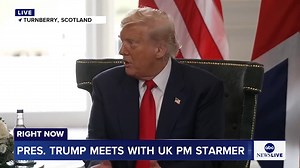 President Trump said he and British Prime Minister Keir Starmer discussed the situation between Israel and Gaza as they met in Turnberry, Scotland. "We need to get the hostages out ... but also recognize the situation on the ground in Gaza is absolutely intolerable," Starmer said. https://abcnews.visitlink.me/Sj6uIG | ABC News