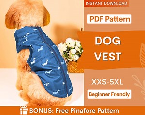 Dog Vest Sewing Pattern, Dog Pattern, Dog Sewing Pattern, Dog Coat, Pattern for Dog, Dog Jacket Pattern, Dog Top Pattern, Dog Garment - Etsy