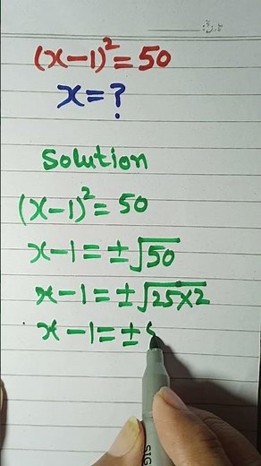 Solution of quadratic equation by Square roots method|| #maths #mathshorts