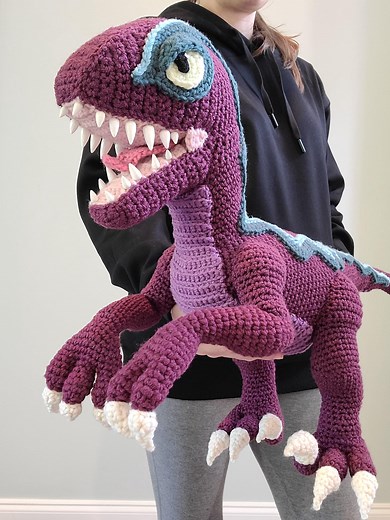 Giant Velociraptor Amigurumi Crochet Dinosaur Pattern PDF - Designed and Tested by Crocheters - Etsy