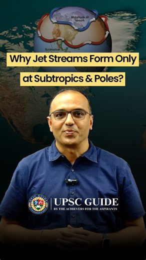 UPSC GUIDE ® on Instagram: "Jet Streams Explained: Polar Vortex, Westerly & Easterly Winds | Geography | UPSC Guide In this video: Understand what Jet Streams are and how they form. Learn why jet streams occur at polar and subtropical zones. Know the role of the Circum-Polar Whirl (Polar Vortex). Differentiate between Westerly and Easterly Jet Streams. Explore the impact of jet streams on Indian weather and South-West Monsoon. Connect jet stream dynamics with UPSC GS1 Mains syllabus and Prelims 