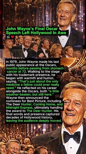 John Wayne’s Final Oscar Speech Left Hollywood In Awe 🎬❤️