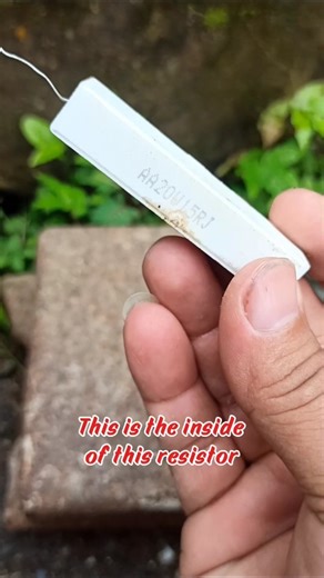 This resistor is made of coils of wire wrapped in cement and ceramic.#shorts #electronic #diy #tv