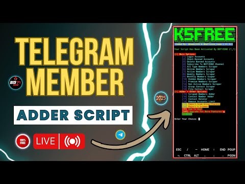 Telegram New Free Member Adder Script For 2025⚡/ Per Account Add 50/ No Account Ban | Live Proof 🔴