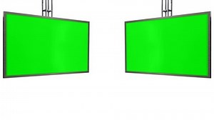 Virtual Studio TV Monitor with green screen animation