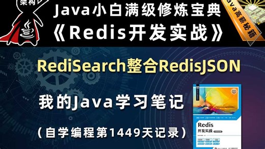 RediSearch整合RedisJSON【Redis开发实战、高并发数据库】，李兴华原创Java教程