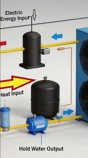 How heating and cooling reversible heat pump works #airconditioning #pipe #heatingelements #heating