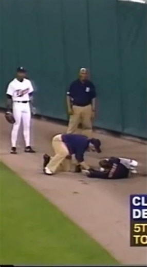 Fan Flips Over Railing Trying To Catch Ball 😭