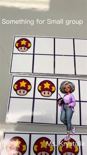 Small group fun with mario mushroom ten frame #math #kindergarten #mario