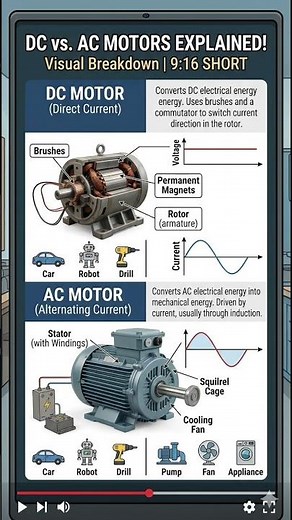 Difference between AC motor and DC motor. Parts name of motor