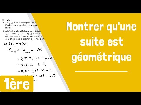 Comment montrer qu'une suite est géométrique ?