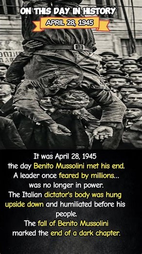 The Death Of Benito Mussolini (April 28, 1945) #history #onthisday #shorts