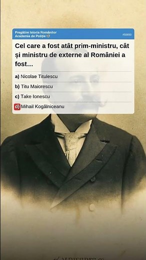 Pregătire Admitere Academia de Poliție - Istoria Românilor