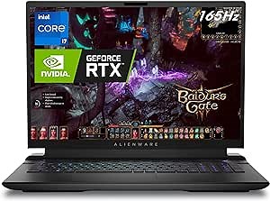 Alienware M18 Gaming Laptop QHD+ Display, Intel Core i7-13700HX, 16 GB DDR5 RAM, 1 TB SSD, NVIDIA GeForce RTX 4070 8 GB GDDR6, Windows 11 Home, 1 Year Premium Support, Dark Metallic Moon.
