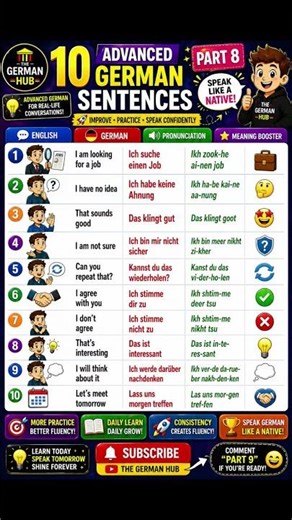 10 Advanced German Sentences 🇩🇪 | Part 8 | Speak Like Native 🔥