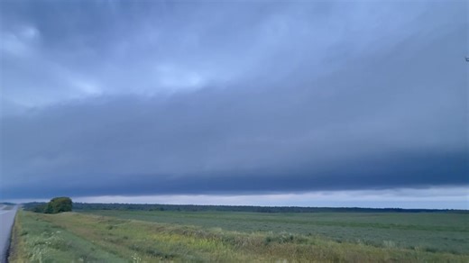 A large gust front is currently pushing through the Sidney, Manitoba area along Highway #1 at 6:25am! 😱 ⛈️ 🌬️ #MBStorm #MBwx -Justin. 🤓 | The Weather Centre of Manitoba