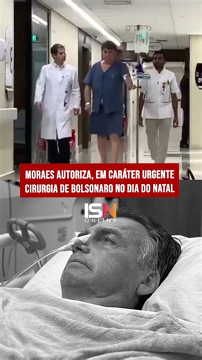 Portal ISN Online on Instagram: "Moraes libera e Bolsonaro opera Bolsonaro é operado nesta quinta (25), após autorização do ministro Alexandre de Moraes para tratamento médico em hospital de Brasília. O procedimento está ligado a complicações abdominais decorrentes das cirurgias realizadas após o atentado sofrido em 2018. Segundo informações médicas divulgadas, a cirurgia não tem relação direta com as crises de soluço apresentadas recentemente. 👇 Bolsonaro deveria cumprir prisão domiciliar em c