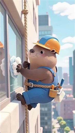 高空作业的卡皮巴拉 #capybara #funny #animals #story #cute