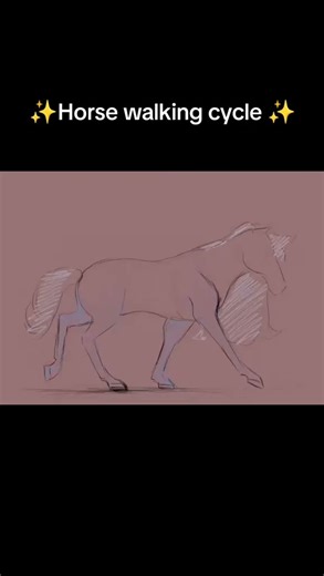 Horse walking animation cycle #art #animation #2danimation #artist #digitalart