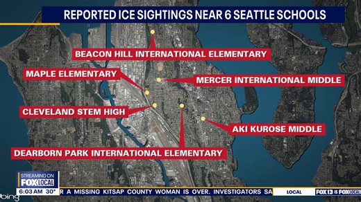 Reported ICE sightings near 6 Seattle schools
