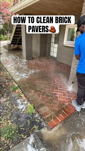 How to clean BRICK PAVERS (for beginners) #howto #pressurewashing #satisfying #cleaning