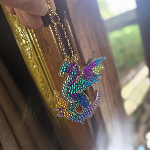 Dragon Keychain (diamond Art) - Etsy