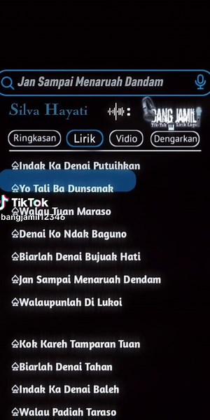 Lirik Lagu Jan Sampai Menaruh Dendam