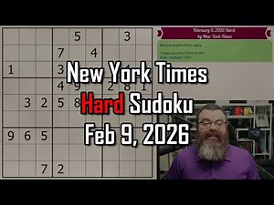 NYT Hard Sudoku Walkthrough | Feb 9, 2026