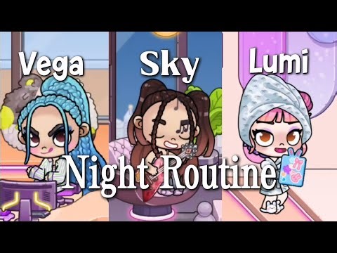 Vega💙Sky❤Lumi🩷Night Routine in GALXE Mansion🌆 | AVATAR WORLD
