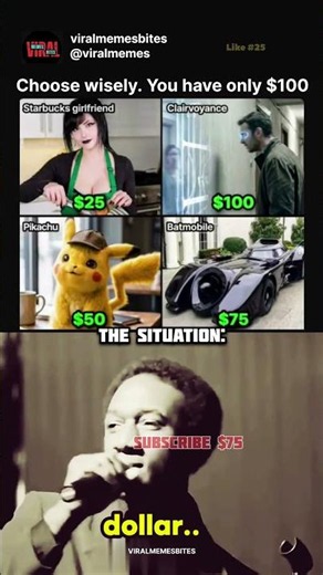Choose wisely. You have only $100