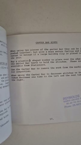 The Garter Bar Book - Machine Knitting With the Garter Bar Accessory. Small A5 Booklet - Etsy