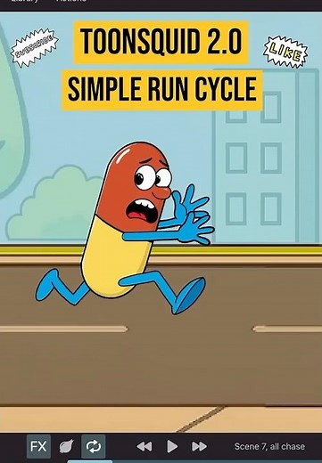 Toonsquid 2.0- Simple Run Cycle #toonsquid #runcycle #procreatedreams #animationtutorial #tweencraft