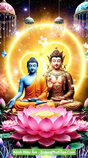 Akshobhya Buddha and Mahasthamaprapta Bodhisattva - Om Mani Padme Hum